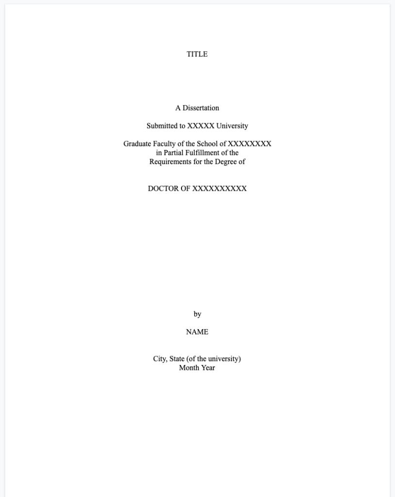 dissertation title page example