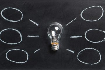 illustration of a lightbulb on a blackboard