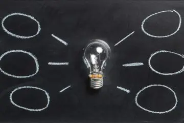 illustration of a lightbulb on a blackboard