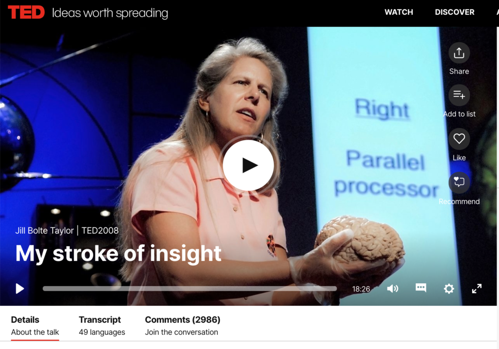 screenshot of a ted talk on their website