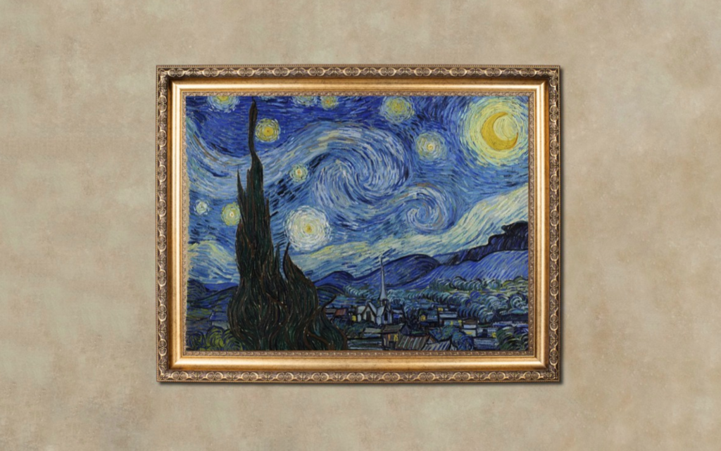 starry night by artist van gogh hanged in a museum