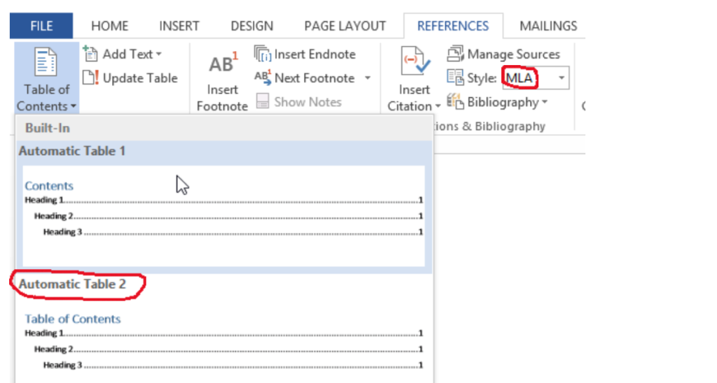 Apa Style Table Of Contents In Word | Cabinets Matttroy